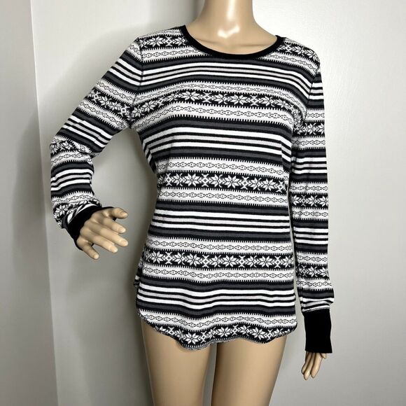 Old Navy Striped Patterned Long Sleeve Pajama Top - Picture 1 of 9